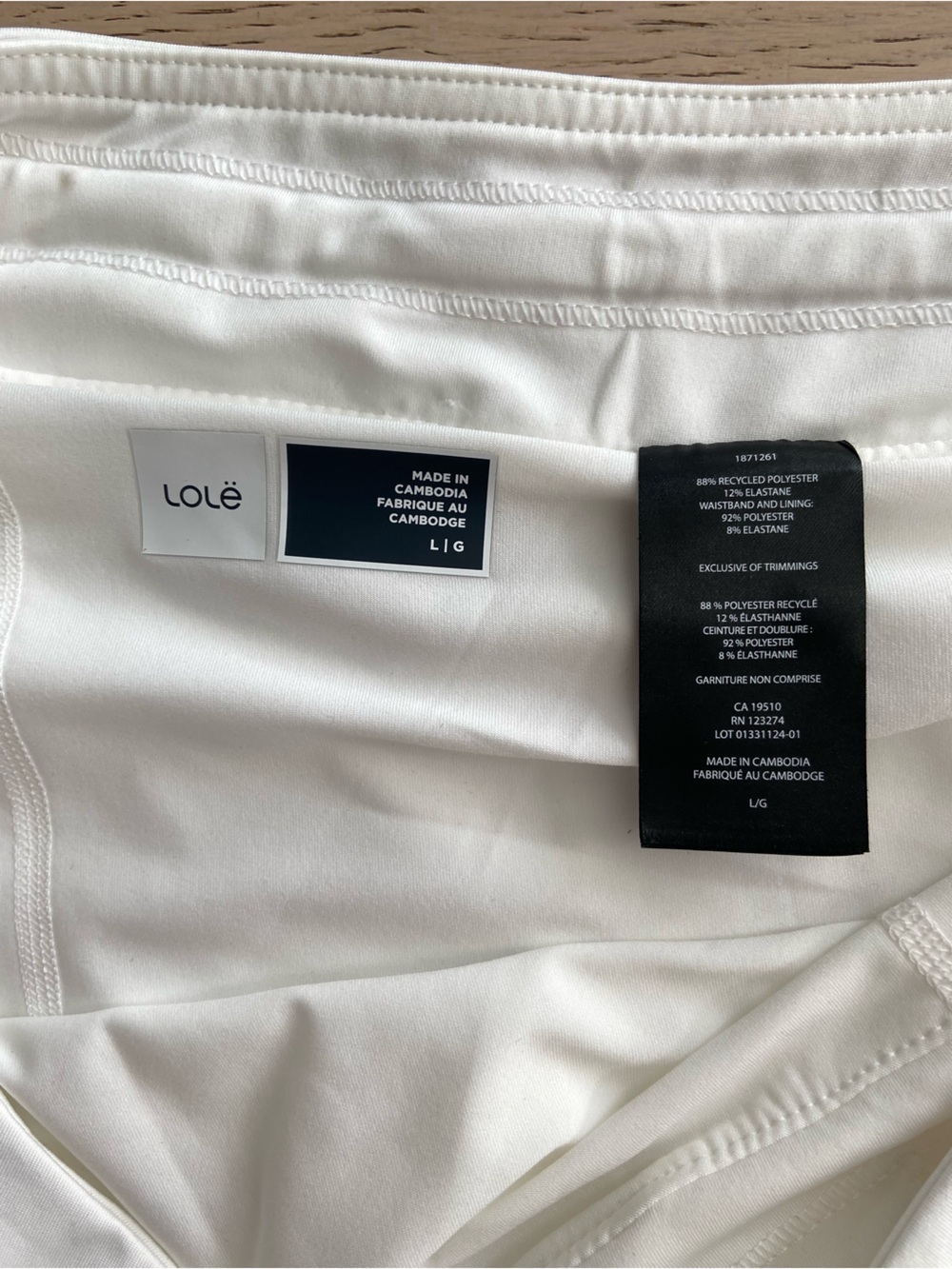 LOLE White Pleated Skort Large Tennis Golf Pickleball Athletic Skirt 16" - Picture 5 of 7